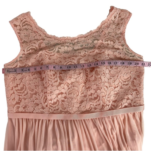 David’s Bridal Bellini Pink Peach Lace Bridesmaid Dress Size 18 - Picture 8 of 11